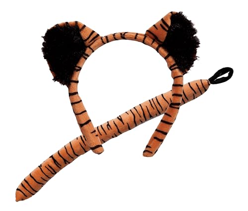 Erwachsene Animal Haarreif mit Ohren und Schwanz, Verkleidungen Halloween accessoy One Size Tiger von Wicked Costumes