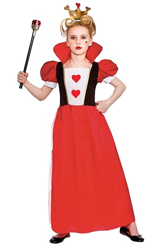 Girls Storybook Queen Fancy Dress Up Party Costume Halloween Child Outfit Hearts von Wicked Costumes