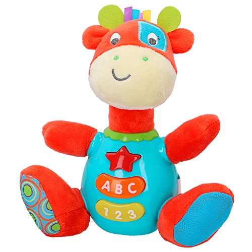 winfun 85177 Plüschtier Giraffe für Babys sprechend und Bunte Lichter, Sprache: Spanisch, Giraffenmuster von winfun