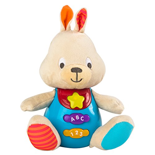 WinFun – Plüschtier für Babys die & farbigen – Sprache: Spanisch (COLORBABY 85178) Kaninchen von winfun