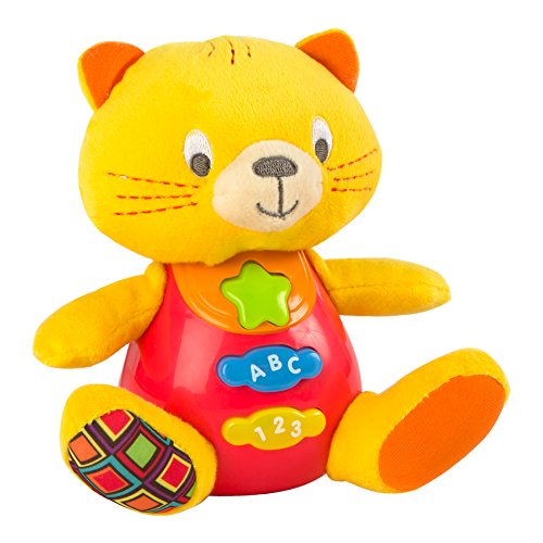 WinFun – Plüschtier für Babys die & farbigen – Sprache: Spanisch (COLORBABY 85178) Katze von winfun