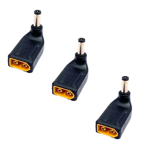 winwill 3 Stück XT60 männlich zu DC5521 männlich Adapter, gerade 90 Grad XT60 Stecker zu DC 5.5mm X 2.1mm für Generator, tragbare Solarpanel und FPV Brillen Stromversorgung von winwill