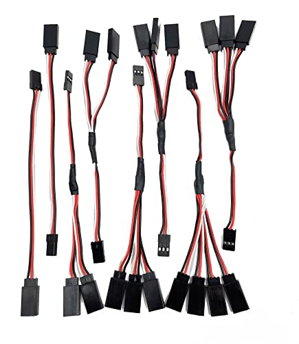 winwill Servo-Verlängerungskabel, 15 cm, Stecker auf Buchse, Servo-Verlängerungskabel für JR RC Modelle, Flugzeug, 8 Stück von winwill