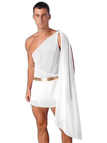 winying Herren Griechischer Gott Kostüm Ein-Schulter Ärmellos Jumpsuit mit Schlitz Rock Römisch Tunika Erwachsene Halloween Karneval Cosplay Outfit Weiß XXL winying Herren Griechischer Gott Kostüm Ein-Schulter Ärmellos Jumpsuit mit Schlitz Rock Römisch Tunika Erwachsene Halloween Karneval Cosplay Outfit Weiß XXL von winying