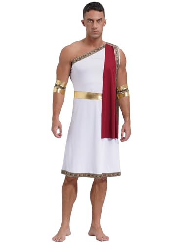 winying Herren Römisches Gladiator Kostüm Antike Griechische Toga Eine Schulter ärmellose Griechischer Robe Karneval Faschingskostüme Burgundy XL winying Herren Römisches Gladiator Kostüm Antike Griechische Toga Eine Schulter ärmellose Griechischer Robe Karneval Faschingskostüme Burgundy XL von winying