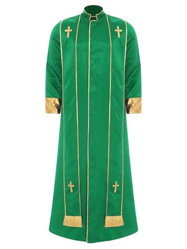 winying Priester Kostüm Herren Halloween Pfarrer Mönch Prediger Langarm Gewänder Robe Cosplay Karneval Mottoparty Grün 3XL winying Priester Kostüm Herren Halloween Pfarrer Mönch Prediger Langarm Gewänder Robe Cosplay Karneval Mottoparty Grün 3XL von winying