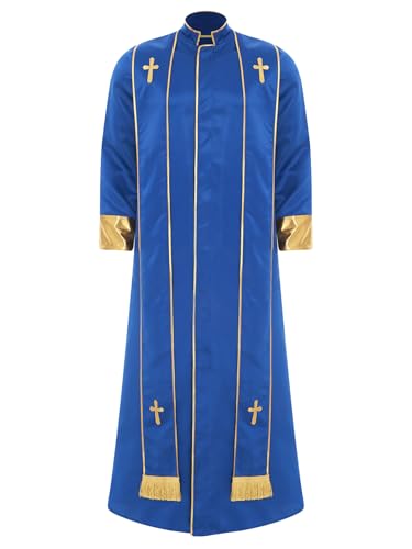 winying Priester Kostüm Herren Halloween Pfarrer Mönch Prediger Langarm Gewänder Robe Cosplay Karneval Mottoparty Königsblau XL winying Priester Kostüm Herren Halloween Pfarrer Mönch Prediger Langarm Gewänder Robe Cosplay Karneval Mottoparty Königsblau XL von winying