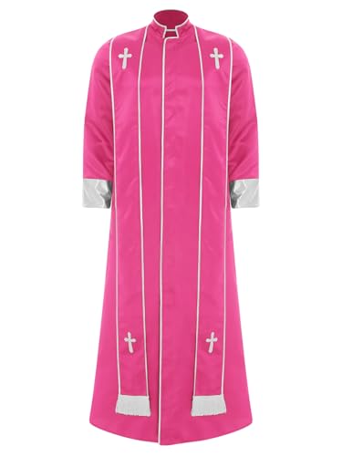 winying Priester Kostüm Herren Halloween Pfarrer Mönch Prediger Langarm Gewänder Robe Cosplay Karneval Mottoparty Rosa 3XL winying Priester Kostüm Herren Halloween Pfarrer Mönch Prediger Langarm Gewänder Robe Cosplay Karneval Mottoparty Rosa 3XL von winying