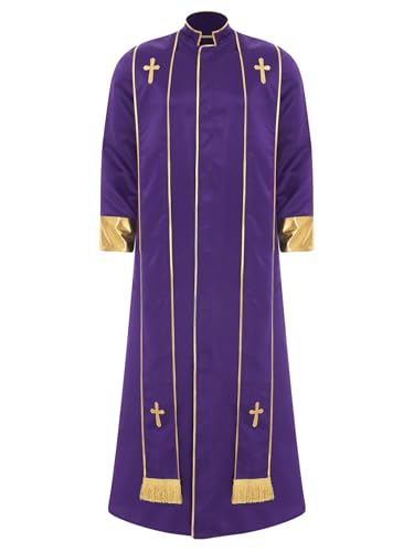winying Priester Kostüm Herren Halloween Pfarrer Mönch Prediger Langarm Gewänder Robe Cosplay Karneval Mottoparty Violett M winying Priester Kostüm Herren Halloween Pfarrer Mönch Prediger Langarm Gewänder Robe Cosplay Karneval Mottoparty Violett M von winying