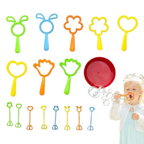 wiroouia Kinder Seifenblasenstab | Blumenform Seifenblasen Generator | Interaktives 17-Teiliges Strandspiel Für Geburtstag Ostern Gartenfest Mädchen Outdoorparty Hochzeit Schule Karneval von wiroouia