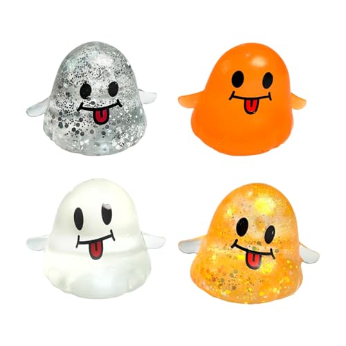 wiroouia Stress Toys - 4 Stück Stressabbau Sinnespielzeug - Weiches Süßes Stressabbau-Spielzeug Für Kinder Jugendliche Klassenraum Halloween Alltagsbeschäftigung Sinnesstimulation von wiroouia
