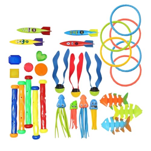 wiroouia Tauchspielzeug Für Pool | Unterwasser Spielset für Mädchen und - Tragbares Tauchspielzeug Set für Spiel und Spaß am Pool, am und im Garten sowie Familienspaß für Kinder von 3 bis 12 wiroouia Tauchspielzeug Für Pool | Unterwasser Spielset für Mädchen und - Tragbares Tauchspielzeug Set für Spiel und Spaß am Pool, am und im Garten sowie Familienspaß für Kinder von 3 bis 12 von wiroouia