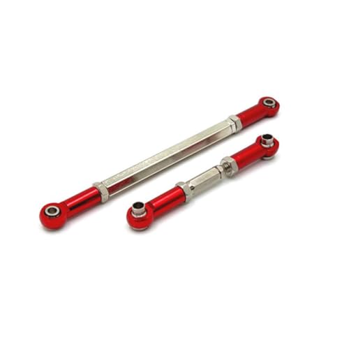 wisoolkic 2 stücke 1/12 Aluminium Legierung Lenkung Link Stange Für MN82 LC79 MN78 Crawler Langlebig RC Auto Zubehör Ersatz Teile RC Upgrade Teil, Rot von wisoolkic