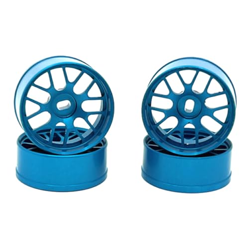 wisoolkic 4 Paket/los 22,5mm Aluminium Legierung Rad Felgen Kompatibel Mit Wltoys 1/28 K969 Metall Felge Radnabe Für RC Auto Metall, Blau von wisoolkic