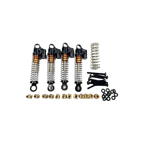 wisoolkic 4 Paket/los Legierung Vorne Hinten Stoßdämpfer Dämpfer Für Hobby Plus CR 18P Rock Van Volle Aluminium Öl Gefüllt Typ Schock, Schwarz von wisoolkic