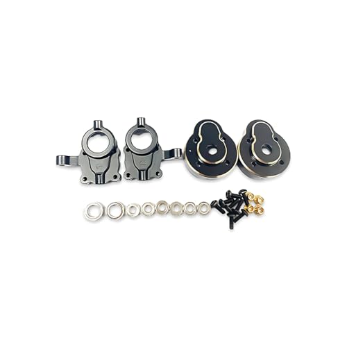 wisoolkic 4 Stück/Lot Lenknabenträger, Messing Gegengewicht für 1/18 HOBBYPLUS 4WD Crawler, CNC gefräst, PTFE beschichtet, gehärtet, Schwarz von wisoolkic