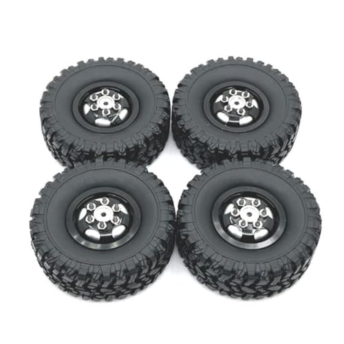 wisoolkic 4 stücke 1/12 Kunststoff Rad Felgen Reifen Für MN82 LC79 MN78 D90 D91 D96 99S Crawler Langlebig RC Auto Zubehör Ersatz Teile, Schwarz von wisoolkic