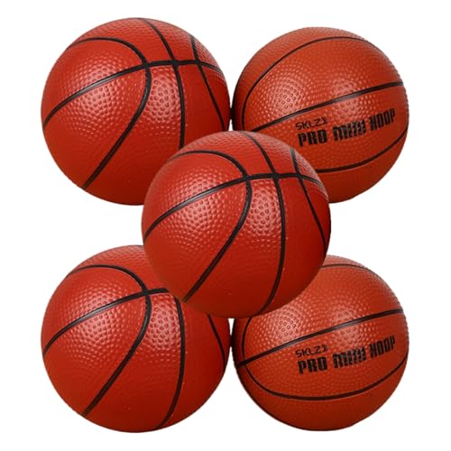 wisoolkic 5 Packungen/Los Kleiner Ball mit starker Luftdichtheit für bequemes Aufblasen, schnelles Aufblasen, aufblasbarer Kleiner PVC Ball, Brauner Basketball von wisoolkic