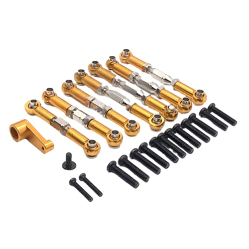 wisoolkic 8 teiliges Lenkstangen Set aus Aluminiumlegierung für 144001 1/14 Straßenfahrzeuge mit Radstand, RC Autozubehör, Ersatzteile, Golden wisoolkic 8 teiliges Lenkstangen Set aus Aluminiumlegierung für 144001 1/14 Straßenfahrzeuge mit Radstand, RC Autozubehör, Ersatzteile, Golden von wisoolkic