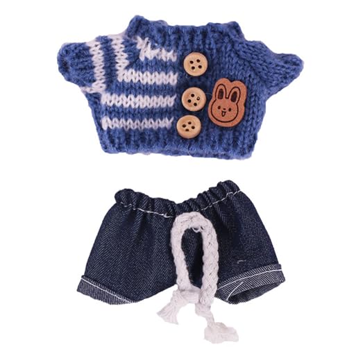 wisoolkic Handgemachtes Labubu Puppenkleidungsset Pullover Jeans Anziehspielpuppe Foto Requisiten und Accessoires Polyester Einzigartig und Niedlich , XM2109 von wisoolkic