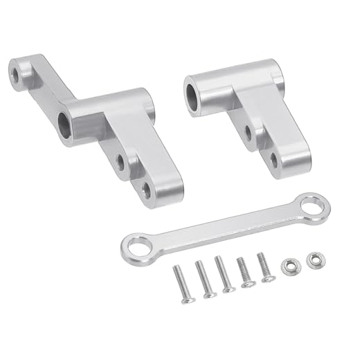 wisoolkic Lenkservo Saver, komplett, 3 Stück, Aluminiumlegierung für 14303, 14302, 14301, 1/14 On Road Fahrzeuge, hochpräzises RC Autozubehör, Silber von wisoolkic
