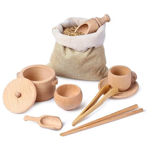 wisoolkic Stimulieren Sie das Lernen durch Spielen mit sensorischem Holzspielzeug. Sensorisches Set für Kinder. Praktische Fähigkeiten. Gehirntrainingslöffel. von wisoolkic