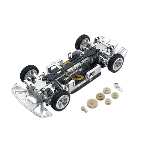 wisoolkic Zusammengebautes RC Chassis Rahmenset aus Aluminiumlegierung für 1/28 Wltoys K969. Zusammengebautes Rahmenset aus Metall Carbonfaser Chassis, Silber von wisoolkic