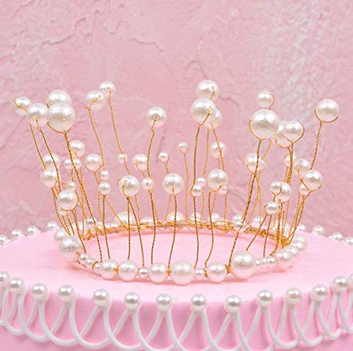 Tortendeko Geburtstag,Perlen Krone Geburtstag Kuchen,Crown Kuchen Topper für Baby Shower Geburtstagsparty Hochzeit Tortendekoration für Kinder Mädchen Frauen Dame von witgift