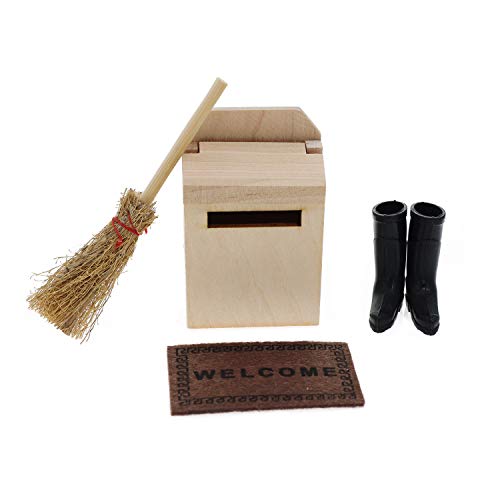 witgift Miniatur Puppenhaus Zubehör Mini Holz Briefkasten Besen Teppichdecke Schuhe Puppenstube Mikro Landschaft Ornament Möbel Deko witgift Miniatur Puppenhaus Zubehör Mini Holz Briefkasten Besen Teppichdecke Schuhe Puppenstube Mikro Landschaft Ornament Möbel Deko von witgift