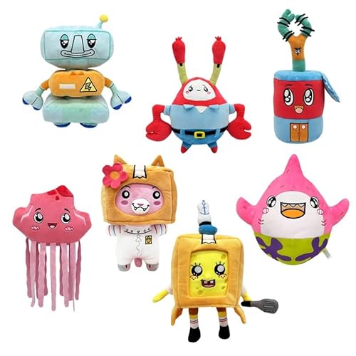 wiztex Lanky Box Kuscheltier – YouTube Video Plüschtier – Stofftiere Lanky Box Rocky Geschenk für Childrens und Fans (7 Stück) von wiztex