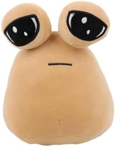 wiztex Pou Kuscheltier - 23 cm Braun Sad Pou - Aliien Plüschtier Verpackt in Deutschland - Anime Plush Toy Geschenk für Kinder und Fans zu Halloween und Weihnachten von wiztex