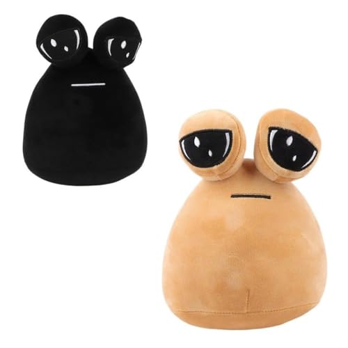 wiztex Pou Kuscheltier - Sad Pou Aliien Plüschtier Verpackt in Deutschland - Anime Plush Toy Geschenk für Kinder und Fans zu Halloween und Weihnachten (Pou 2 Pcs) von wiztex