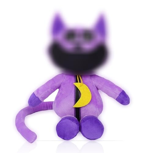 wiztex Smiling Critters Plush für Kinder - 30 cm Weich gefüllt Cat Nap Plush Cartoon Spielzeug - Wärme Catnap Kuscheltier Geschenk für alle Catnap Plush Poppy & Playtime Fans (Cat Nap Lila) von wiztex