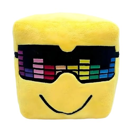 wiztex Sunny and Melon Kuscheltier - Square Yellow Stuffed Animal - Beautiful Embroidered Disco Glasses Anime Plüschtier Gift for Children for Halloween Christmas and Birthday Party wiztex Sunny and Melon Kuscheltier - Square Yellow Stuffed Animal - Beautiful Embroidered Disco Glasses Anime Plüschtier Gift for Children for Halloween Christmas and Birthday Party von wiztex