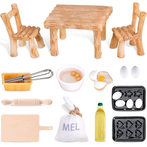 19 Stück Tisch Und Stuhl Wichtel - Tisch und Stuhl für Miniatur-Feengarten Miniature Food Toys Set Puppenh Miniatur Tisch Stuhl Harz Lebensmittel Spielzeug Set 19 Stück Tisch Und Stuhl Wichtel - Tisch und Stuhl für Miniatur-Feengarten Miniature Food Toys Set Puppenh Miniatur Tisch Stuhl Harz Lebensmittel Spielzeug Set von wlertcop