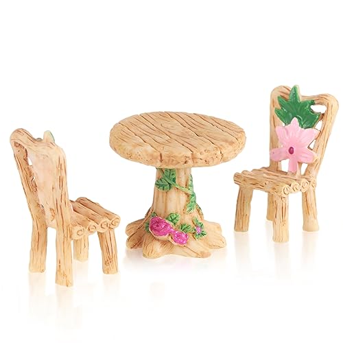 3 Stück Mini Tisch und Stuhl Ornamente Puppenhaus Tisch und Stühle Wichtel Zubehör Garten, Harz-Fertigkeit Micro Landschaft Ornament für Fee Garten Mini Simulation Dekoration Möbel 3 Stück Mini Tisch und Stuhl Ornamente Puppenhaus Tisch und Stühle Wichtel Zubehör Garten, Harz-Fertigkeit Micro Landschaft Ornament für Fee Garten Mini Simulation Dekoration Möbel von wlertcop