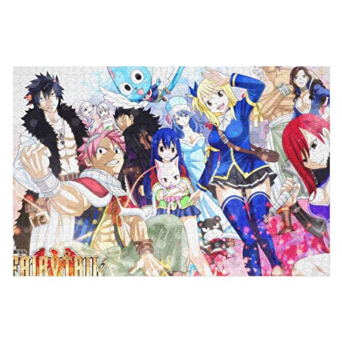 wmyzfs-Puzzle 1000 Teile Anime Fairy Tail Poster Holz Kinderspielzeug Dekompressionsspiel Yt015AwHolzpuzzle(75x50cm) von wmyzfs