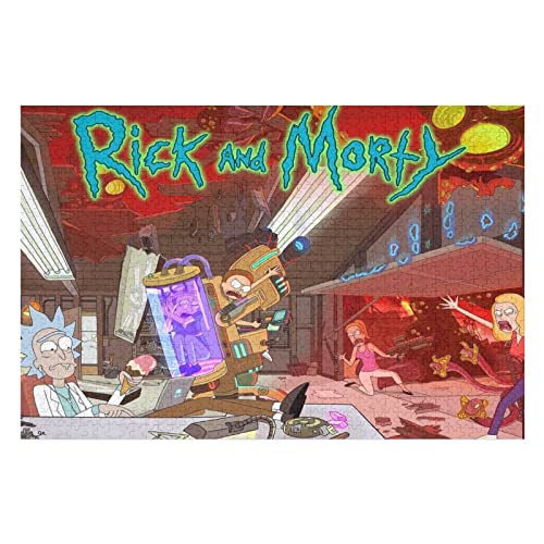 wmyzfs-Puzzle 1000 Teile Puzzle Erwachsene Spiel Puzzle Spielzeug Rick and Morty Kinder Dekompression Puzzle GeschenkeHolzpuzzle(75x50cm) von wmyzfs