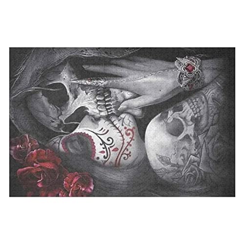 wmyzfs-Puzzles 1000 Piece Cardboard Puzzles Educational Skull Lover Adult Teenagers Jigsaw Puzzles Educational GamesHolzpuzzle(75x50cm) von wmyzfs