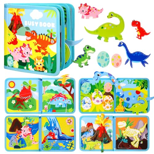 wokdsbl Busy Board mit Dinosaurier Thema, Montessori Quiet Book Ab 1 Jahr, 3D Filz Activity Board Förderung Feinmotorischen Fähigkeiten, Motorikspielzeug für Kleinkinder & Reisespielzeug Ab 18 Monate wokdsbl Busy Board mit Dinosaurier Thema, Montessori Quiet Book Ab 1 Jahr, 3D Filz Activity Board Förderung Feinmotorischen Fähigkeiten, Motorikspielzeug für Kleinkinder & Reisespielzeug Ab 18 Monate von wokdsbl