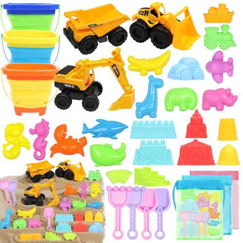 wokdsbl Sandspielzeug Strandspielzeug Kinder, 34PCS Reise Sandspielzeug mit Faltbarer, Eimer Kinder Bagger Sandkasten Spielzeug, Sandförmchen, Tasche, Gartenspielzeug ab 3 Jahr Mädchen Junge wokdsbl Sandspielzeug Strandspielzeug Kinder, 34PCS Reise Sandspielzeug mit Faltbarer, Eimer Kinder Bagger Sandkasten Spielzeug, Sandförmchen, Tasche, Gartenspielzeug ab 3 Jahr Mädchen Junge von wokdsbl