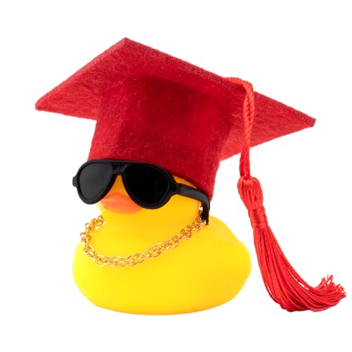wonuu Auto-Armaturenbrett-Dekorationen, bunte Abschlusshut, Gummi-Enten, Gummiente für Auto, Ornament, niedliche Ente mit Hut, Halskette, Brille, für Junggesellenabschied, Absolventen, Master, Arzt, wonuu Auto-Armaturenbrett-Dekorationen, bunte Abschlusshut, Gummi-Enten, Gummiente für Auto, Ornament, niedliche Ente mit Hut, Halskette, Brille, für Junggesellenabschied, Absolventen, Master, Arzt, von wonuu