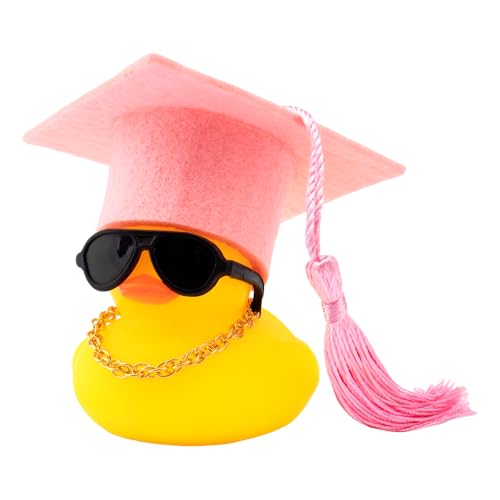wonuu Auto-Armaturenbrett-Dekorationen, bunte Abschlusshut, Gummi-Enten, Gummiente für Auto, Ornament, niedliche Ente mit Hut, Halskette, Brille, für Junggesellenabschied, Absolventen, Master, Arzt, wonuu Auto-Armaturenbrett-Dekorationen, bunte Abschlusshut, Gummi-Enten, Gummiente für Auto, Ornament, niedliche Ente mit Hut, Halskette, Brille, für Junggesellenabschied, Absolventen, Master, Arzt, von wonuu