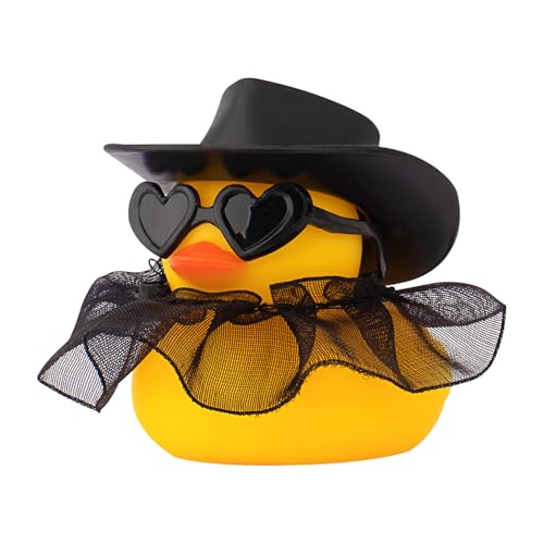 wonuu Autodekorationen Cowboy Gummienten Auto Ornament Ente für Armaturenbrett Zubehör mit Cowboyhut Schwarze Kunststoffbrille Transparent Schwarz Rock wonuu Autodekorationen Cowboy Gummienten Auto Ornament Ente für Armaturenbrett Zubehör mit Cowboyhut Schwarze Kunststoffbrille Transparent Schwarz Rock von wonuu