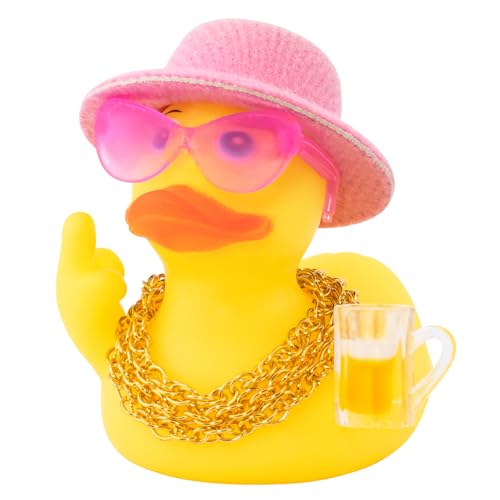 wonuu Gummiente, Auto-Ornament, lustiges Bürogeschenk, Auto-Armaturenbrett-Dekoration, Zubehör, Farb-Sonnenbrille, Rosa wonuu Gummiente, Auto-Ornament, lustiges Bürogeschenk, Auto-Armaturenbrett-Dekoration, Zubehör, Farb-Sonnenbrille, Rosa von wonuu