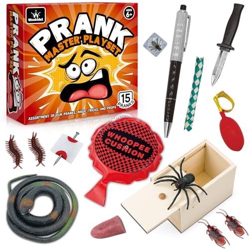 Streich-Set, 15-teilig, Streiche für Kinder und Erwachsene, cooles lustiges Geschenk für Aprilscherze, Geburtstag, Weihnachten Streich-Set, 15-teilig, Streiche für Kinder und Erwachsene, cooles lustiges Geschenk für Aprilscherze, Geburtstag, Weihnachten von wookidel