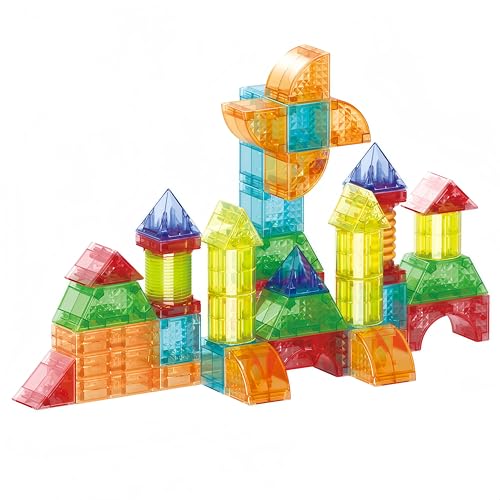woollywink Magnetische Konstruktion für Kinder, 55 Stück, magnetisches Spielzeug für Kinder von 3 4 5 Jahren, magnetische Bauspiele, Lernspielzeug, Magnetblöcke für Kinder, Geschenk für Mädchen und woollywink Magnetische Konstruktion für Kinder, 55 Stück, magnetisches Spielzeug für Kinder von 3 4 5 Jahren, magnetische Bauspiele, Lernspielzeug, Magnetblöcke für Kinder, Geschenk für Mädchen und von woollywink