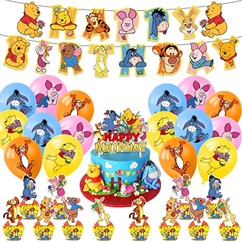 30 Stück Winnie Pooh Geburtstagsdeko,Wopin- Winnie Pooh Tortendeko mit Winnie Pooh Ballons und Happy Birthday Girlande,Winnie Pooh Deko Für Geburtstags Party 30 Stück Winnie Pooh Geburtstagsdeko,Wopin- Winnie Pooh Tortendeko mit Winnie Pooh Ballons und Happy Birthday Girlande,Winnie Pooh Deko Für Geburtstags Party von wopin