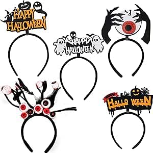 5 Stücke Haarreifen Halloween,Wopin- Halloween Kopfschmuck mit Augäpfel und HAPPY HALLOWEEN Logo für Kinder Mädchen und Damen,Perfekt für Halloween Karneval Grusel Party Kostüm Zubehör 5 Stücke Haarreifen Halloween,Wopin- Halloween Kopfschmuck mit Augäpfel und HAPPY HALLOWEEN Logo für Kinder Mädchen und Damen,Perfekt für Halloween Karneval Grusel Party Kostüm Zubehör von wopin