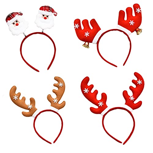 wopin 4 x Weihnachtsstirnband, Elfengeweih Stirnbänder,Weihnachtsfeier Kopfband, Weihnachtshaarband, Neuheit Stirnband, Geweih-Haarreifen, Party-Kostümdekoration für Erwachsene Kinder wopin 4 x Weihnachtsstirnband, Elfengeweih Stirnbänder,Weihnachtsfeier Kopfband, Weihnachtshaarband, Neuheit Stirnband, Geweih-Haarreifen, Party-Kostümdekoration für Erwachsene Kinder von wopin